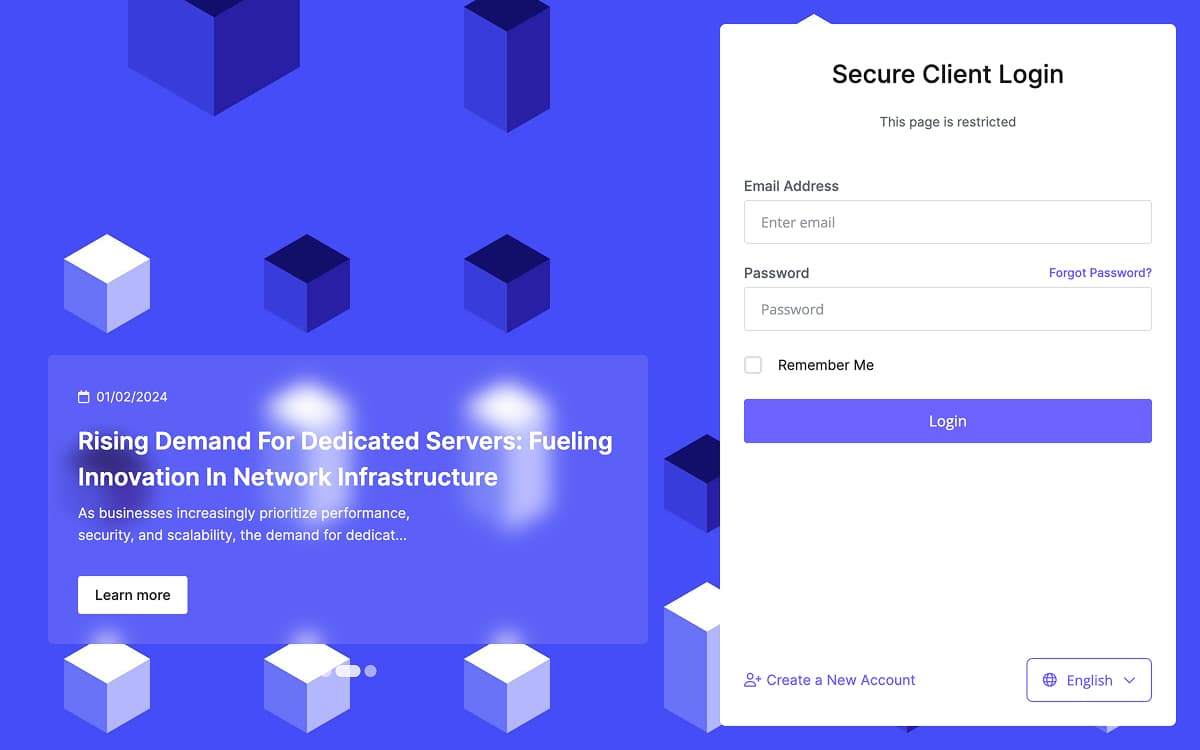 login page
