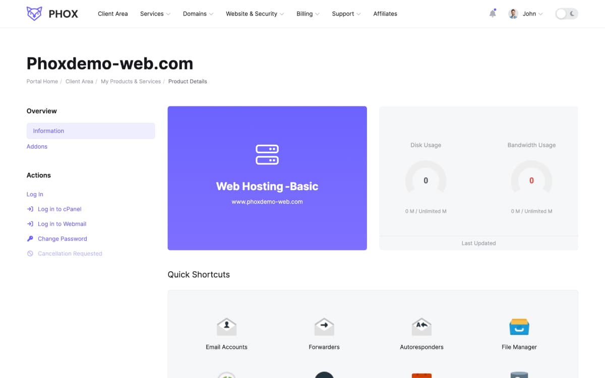 service details page