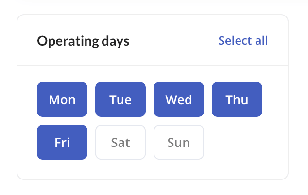 operating days